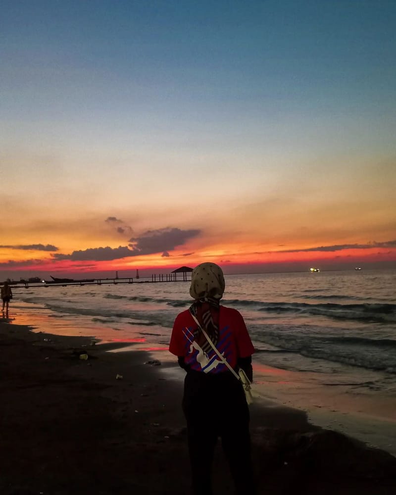 Sunset pantai alam indah